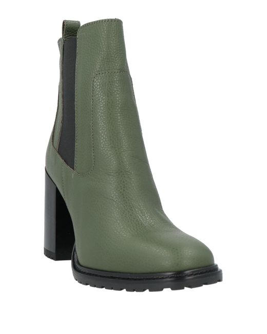 Carmens Green Ankle Boots Leather