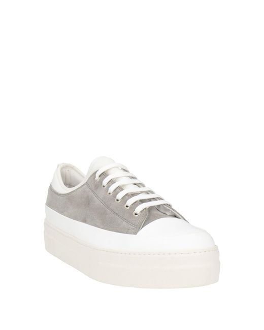 Eleventy White Sneakers Leather, Textile Fibers for men