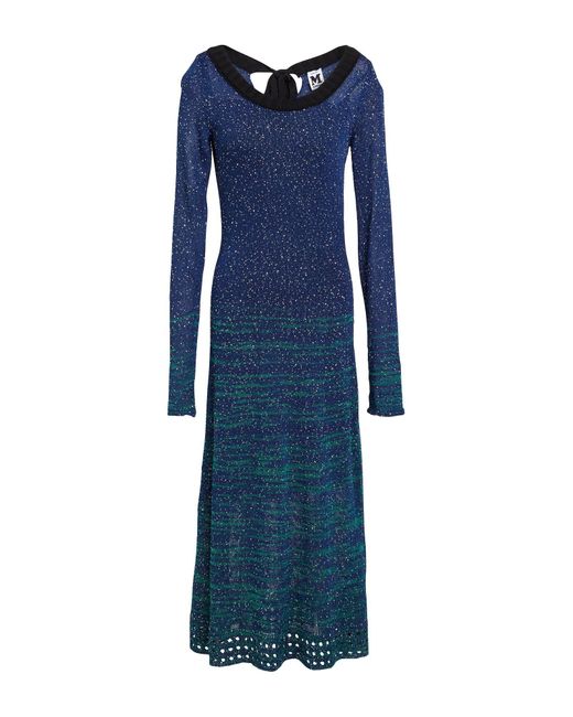 M Missoni Blue Midi Dress Polyester, Cotton, Viscose, Polyamide