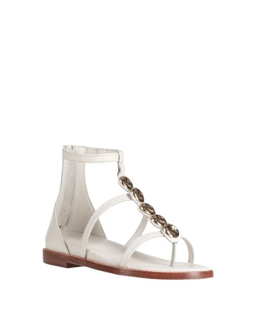 Emanuélle Vee White Sandals Leather