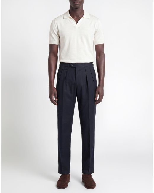 Lardini Blue Midnight Pants Wool, Elastane for men