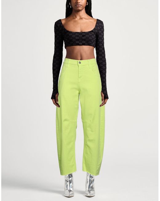 CYCLE Green Pants Cotton, Elastomultiester, Elastane