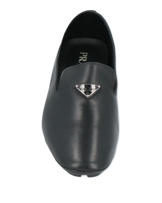 Prada Black Logo Leather Loafer for men