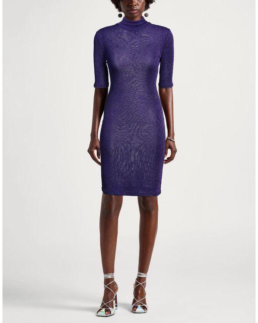 Sportmax Blue Mini Dress Viscose, Metallic Fiber, Polyamide