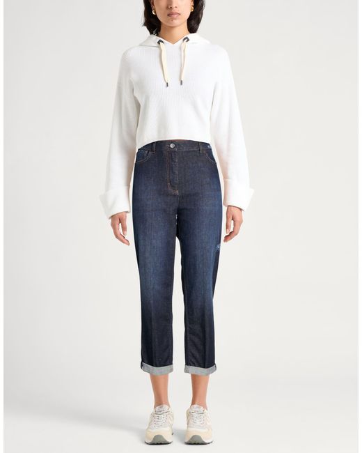 Peserico Blue Easy Jeans Cotton, Elastane