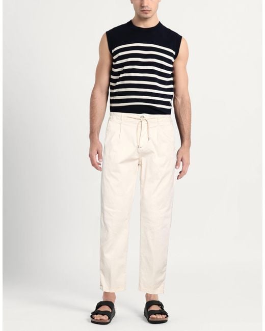 Berna White Cream Pants Cotton, Modal, Elastane for men