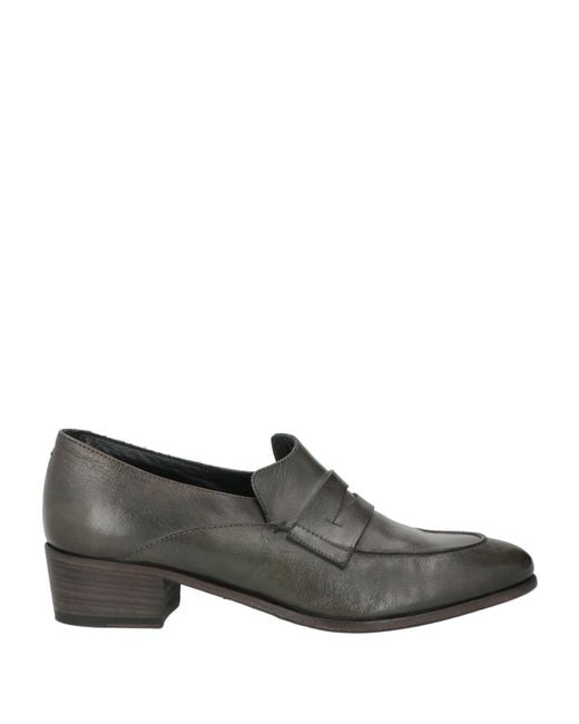 Pantanetti Gray Dark Loafers Leather
