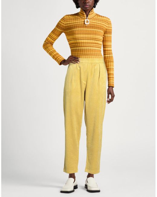 8pm Yellow Pants Polyester, Nylon, Elastane