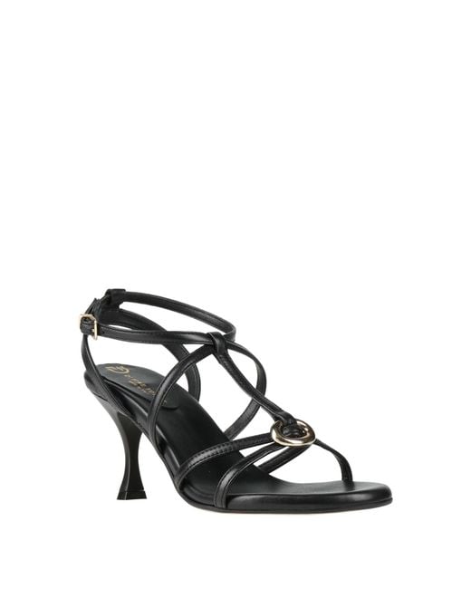 Divine Follie Black Sandals Leather