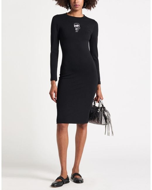 Karl Lagerfeld Black Midi Dress