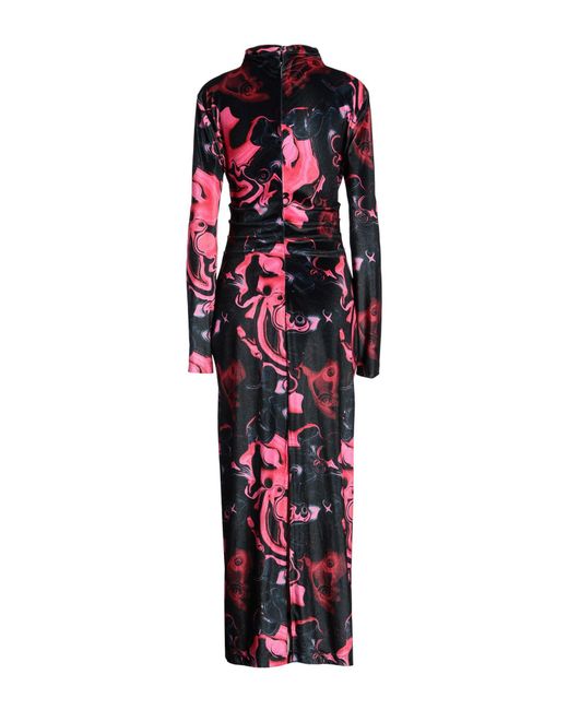 MSGM Red Maxi Dress Polyester, Elastane