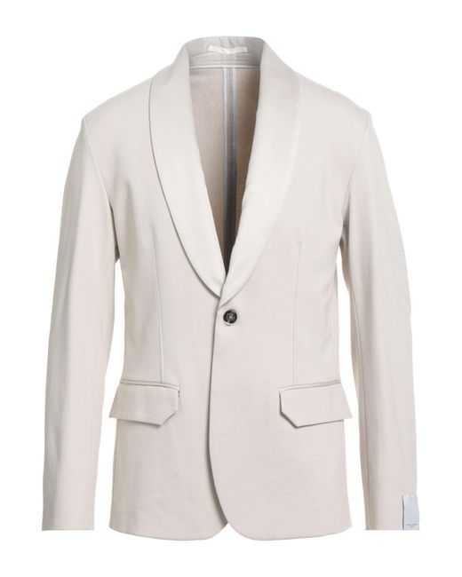 Paolo Pecora White Blazer Viscose, Polyamide, Elastane, Cotton for men