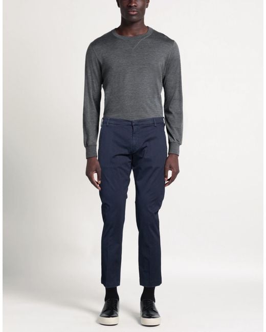 Entre Amis Blue Pants Cotton, Elastane for men