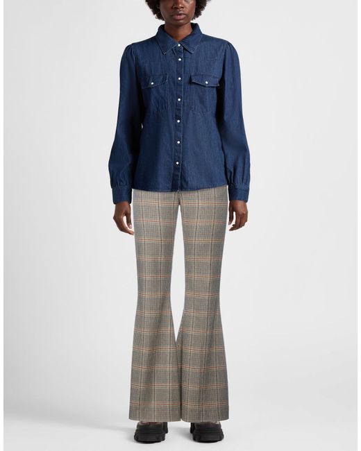 Jacob Cohen Gray Ivory Pants Polyester, Viscose, Wool, Synthetic Fibers, Elastane