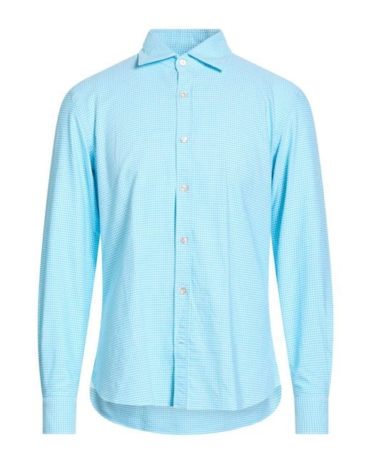 Giannetto Portofino Blue Shirt Cotton for men