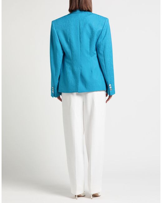 Versace Blue Azure Blazer Virgin Wool