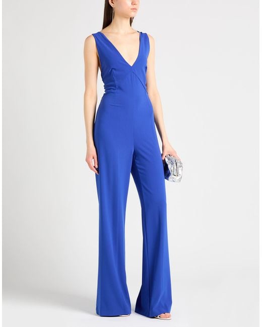 Patrizia Pepe Blue Jumpsuit Polyester, Elastane