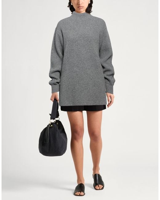 Jil Sander Gray Turtleneck Wool