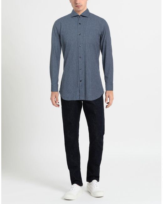 Tintoria Mattei 954 Blue Shirt Cotton for men