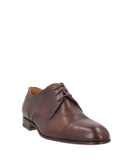 Moreschi Brown Lace-Up Shoes Leather for men