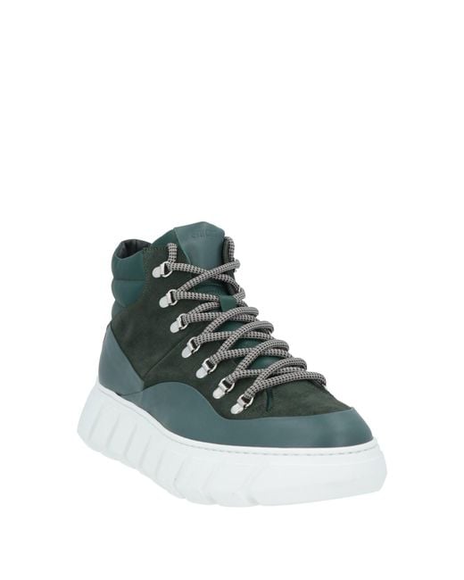 Giovanni Conti Green Sneakers Calfskin for men