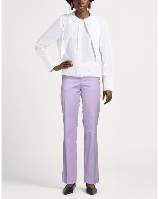 Manuel Ritz Purple Pants Cotton, Elastane