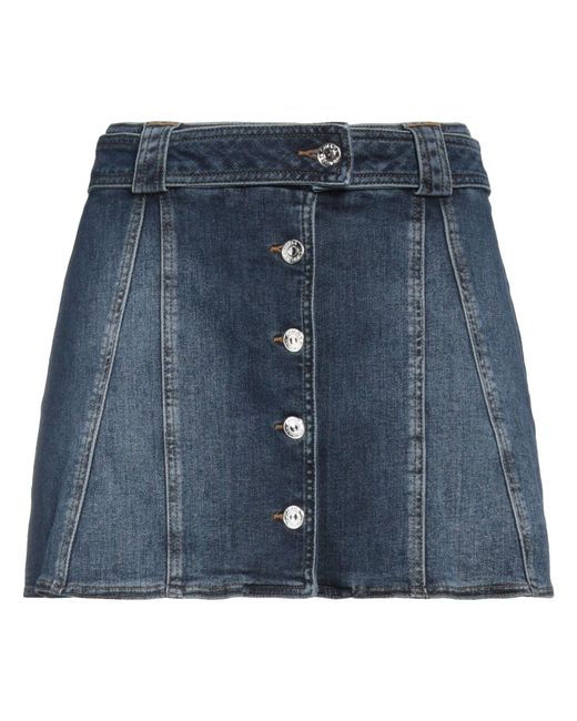 Chiara Ferragni Blue Denim Skirt Cotton, Elastane