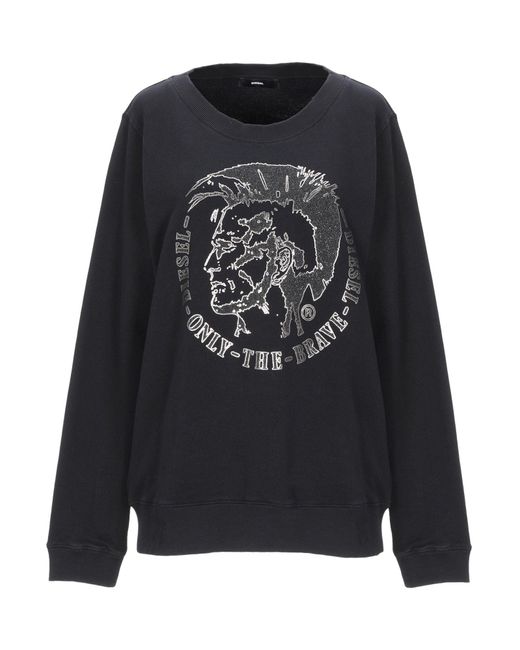 DIESEL Cotton Sweatshirt in Black - Lyst