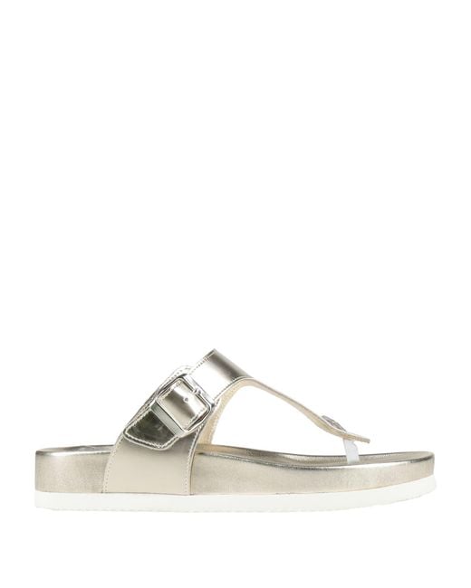Ennequadro White Thong Sandal Synthetic Material