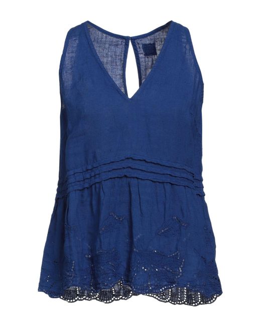 120% Lino Blue Top Linen