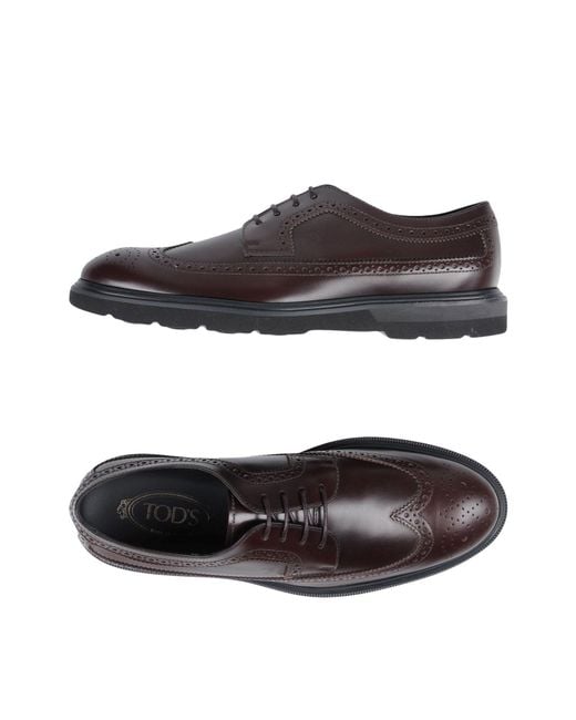 Tod's Brown Lace-Up Shoes Soft Leather for men