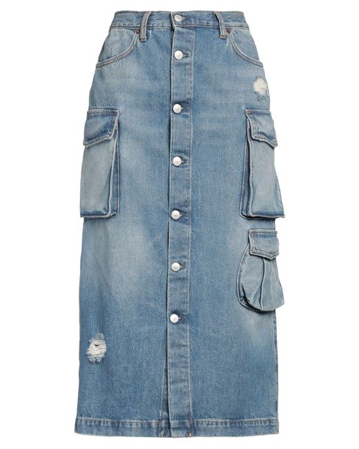 People Blue Denim Skirt Cotton