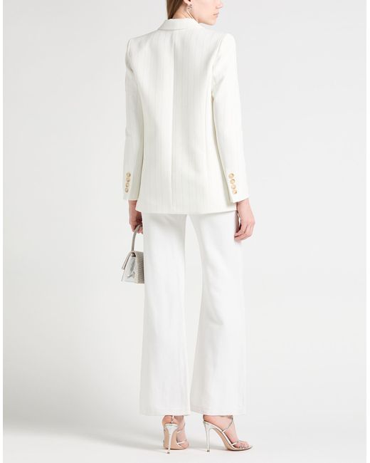 ERMANNO FIRENZE White Blazer Polyester, Elastane