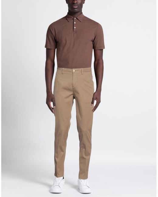 Yan Simmon Natural Camel Pants Cotton, Elastane for men