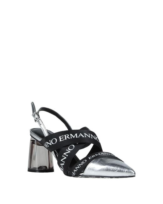 ERMANNO FIRENZE White Pumps Soft Leather, Textile Fibers