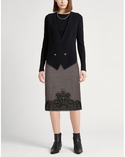 Etro Gray Midi Skirt