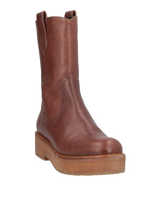Paloma Barceló Brown Tan Ankle Boots Leather