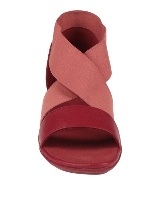 Camper Red Sandals Leather