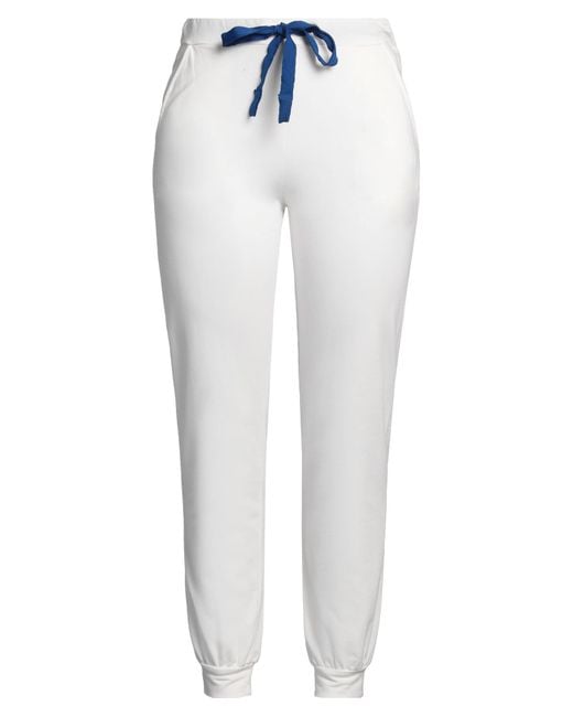 Rossopuro White Pants Cotton, Elastane