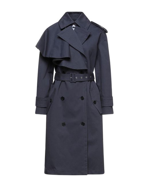 MSGM Blue Overcoat & Trench Coat
