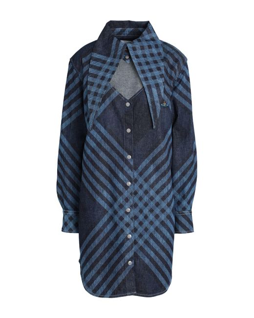 Robe-chemise en jean ceinturée à carreaux Vivienne Westwood en coloris Blue