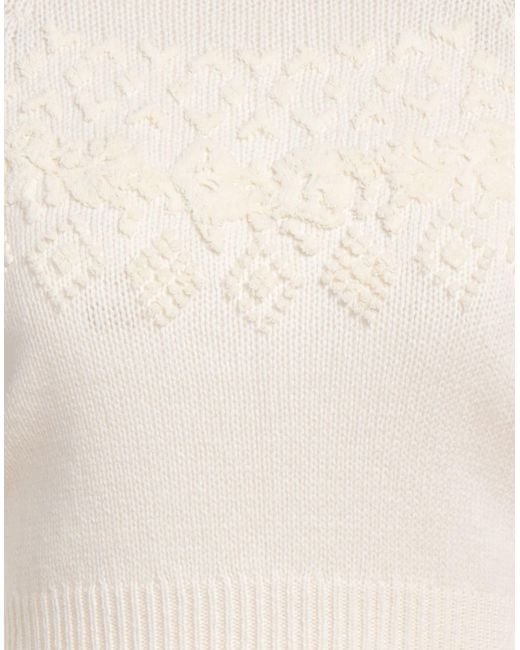 Ermanno Scervino White Ivory Turtleneck Wool, Cashmere
