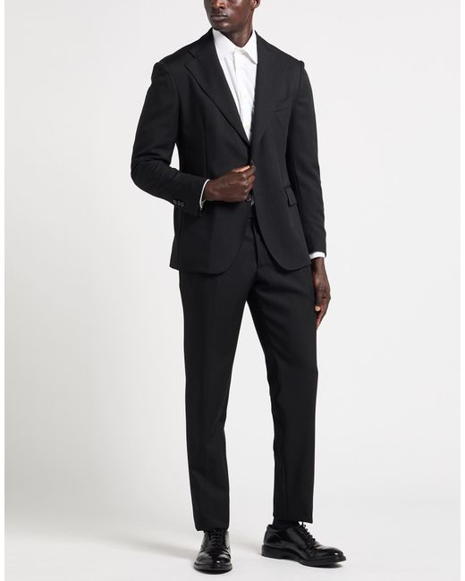 Gabriele Pasini Black Suit Wool, Polyester for men