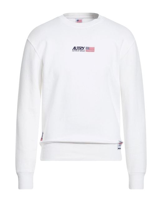 Autry White Sweatshirt Cotton, Polyamide for men