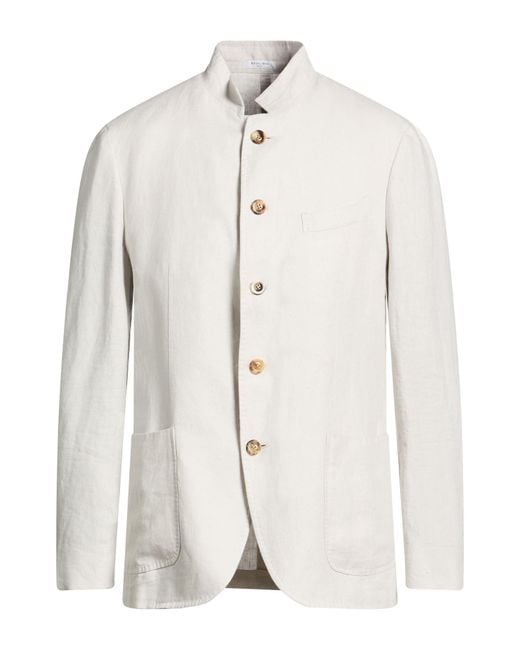 Boglioli White Blazer Linen for men