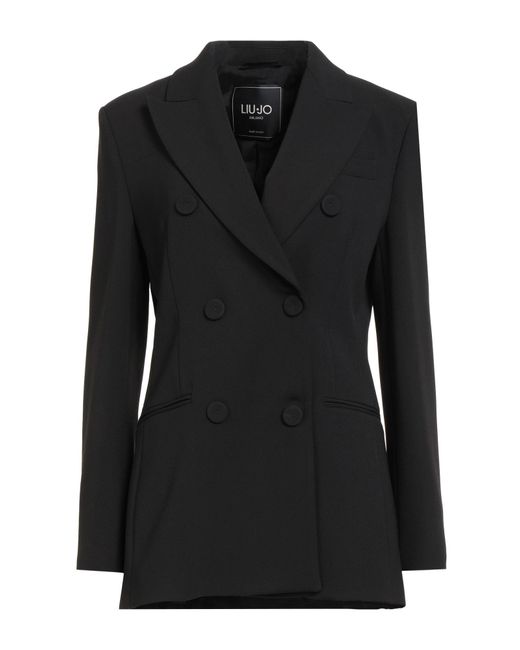Liu Jo Black Blazer Polyester, Elastane