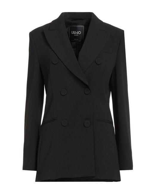 Liu Jo Black Blazer Polyester, Elastane