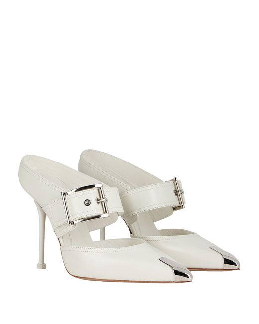 Alexander McQueen White Mules & Clogs