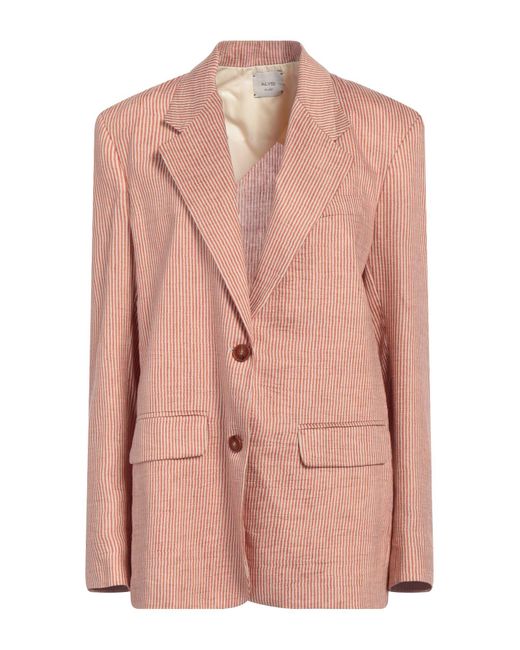 Alysi Pink Chocolat Camel Blazer Linen, Polyamide