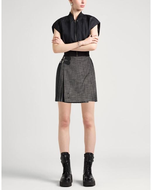 Charles Jeffrey Gray Mini Skirt Polyester, Viscose, Elastane